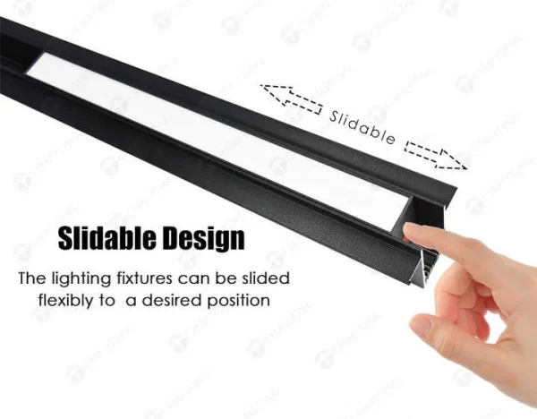 220V 35mm Magnetic Track Lighting System with Dimmable COB LED Spotlights 6063
