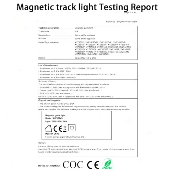 220V 35mm Magnetic Track Lighting System with Dimmable COB LED Spotlights 6063