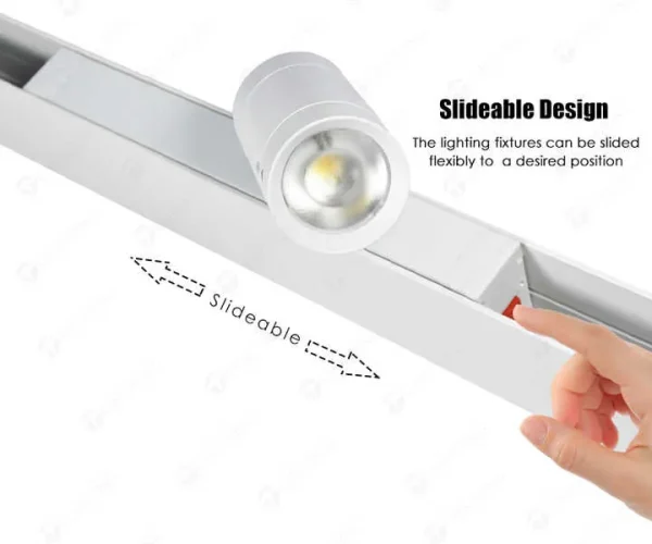 220V Magnetic Track System Lighting Black/White 6063 Aluminum 4ft/6ft