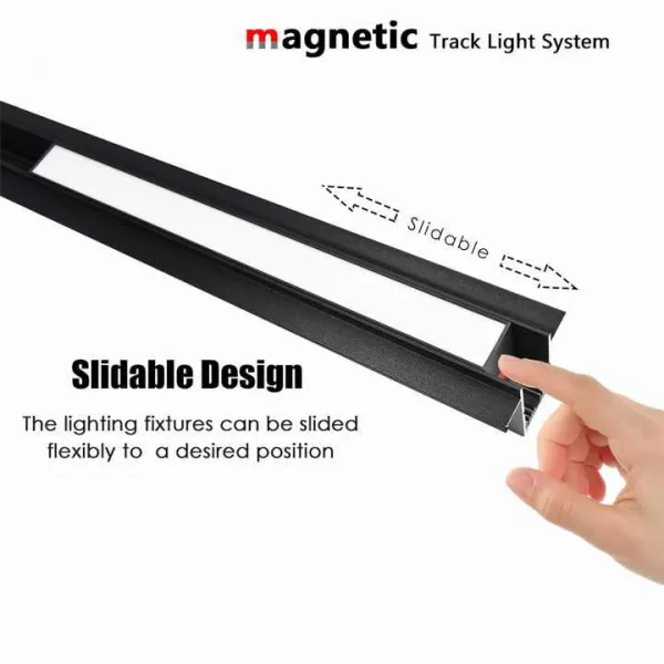 35mm Aluminum Recessed Track Lighting Systems Black/White 6063