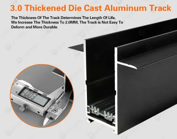 6063 Aluminum Lighting Track System 35mm Black/White 8W/16W LED