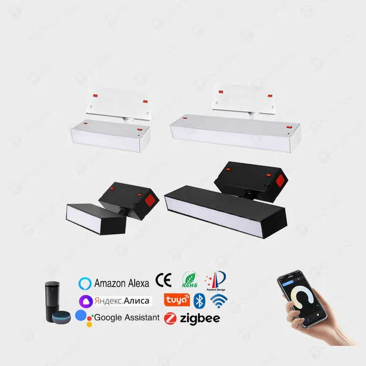 Adjustable 220V 35mm Magnetic Track Light System 8W/16W COB Black/White