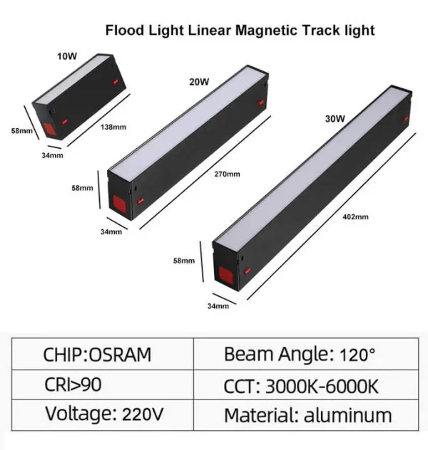 Aluminum 6063 Recessed Lighting Track Systems 35mm 3000K-6000K Black White