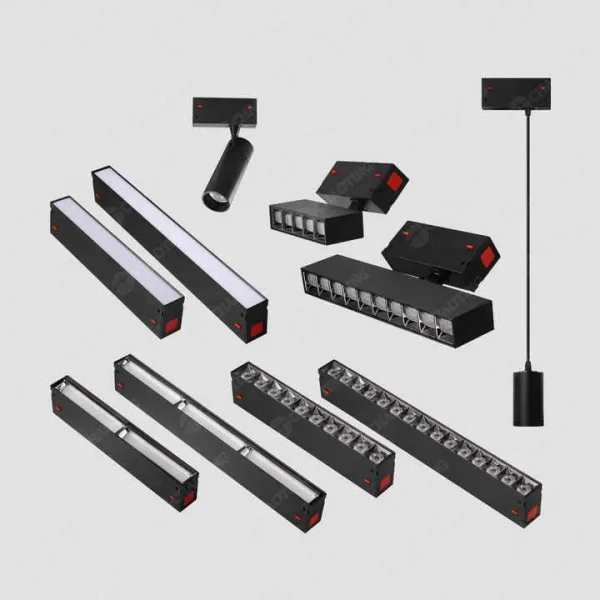Commercial Track Lighting Systems 6063 Aluminum Black White 10W 20W 30W