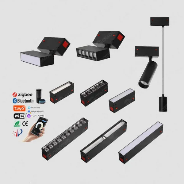 Commercial Track Lighting Systems 6063 Aluminum Black White 10W 20W 30W