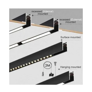 6063 Aluminum Magnetic Rail Track UL Listed