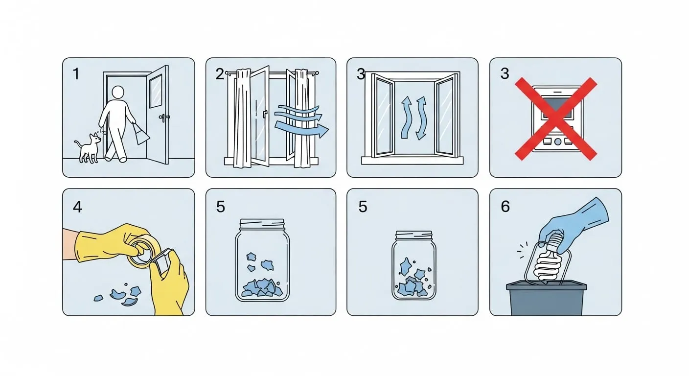 Safety Protocol for a Broken Fluorescent Bulb