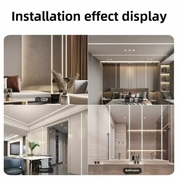 6063 Aluminum LED Plasterboard Profile for Ceiling Linear Lighting