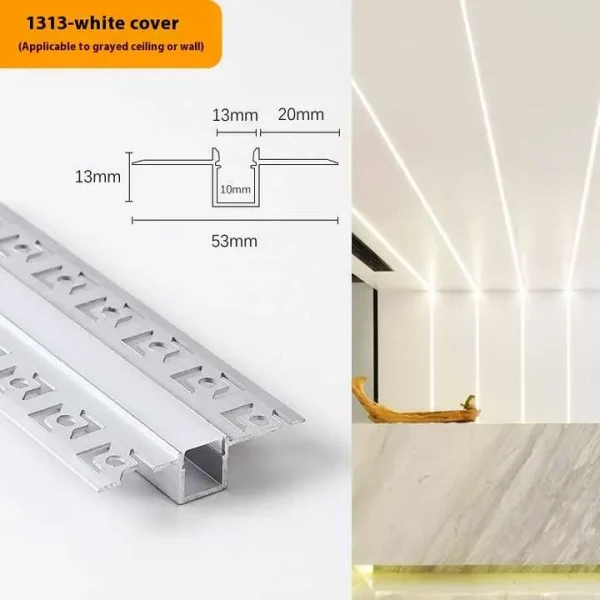 6063 Aluminum LED Plasterboard Profile for Ceiling Linear Lighting