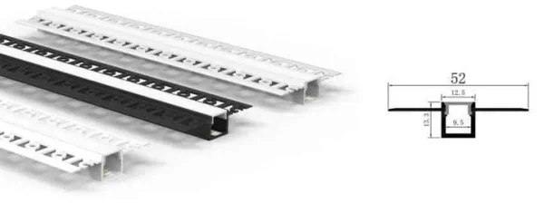 6063 Aluminum Plaster In LED Profile for Recessed Lighting