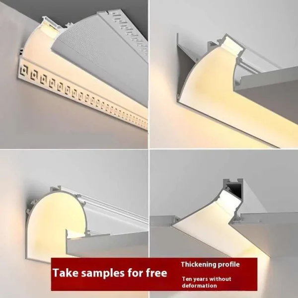 6063 Aluminum Plaster In LED Strip Profile for Recessed Lighting