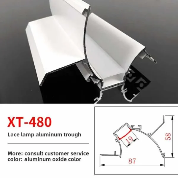 6063 Aluminum Plaster In LED Strip Profile for Recessed Lighting