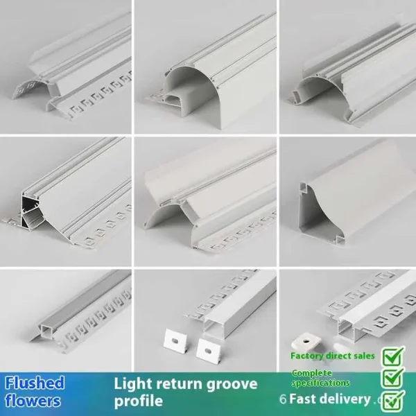 6063 Aluminum Strip Lights Ceiling Recessed Linear Profile