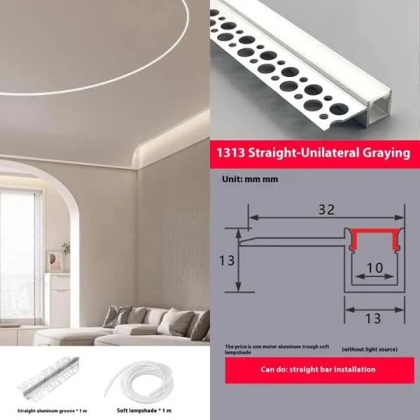 6063 Flexible LED Profile for Plaster In Lighting