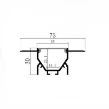 6063 LED Ceiling Profile for Plaster In, 2m Length
