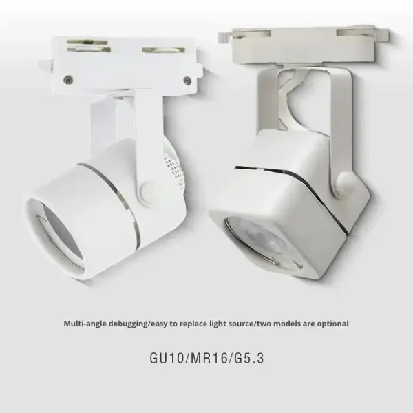 GU10 LED Track Lighting for Studio, 6063 Aluminum, Surface Mount